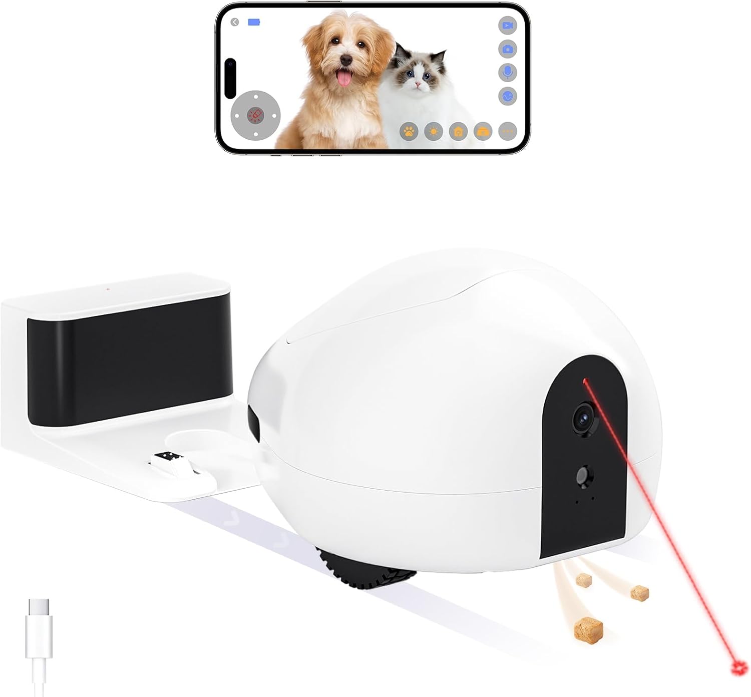 Pumpkii BQ70- Moving Robot for Dog and Cat, Pet Camera Treat Dispenser