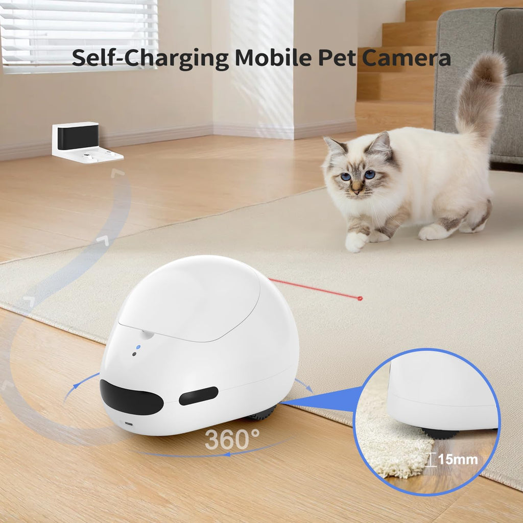 Pumpkii BQ70- Moving Robot for Dog and Cat, Pet Camera Treat Dispenser
