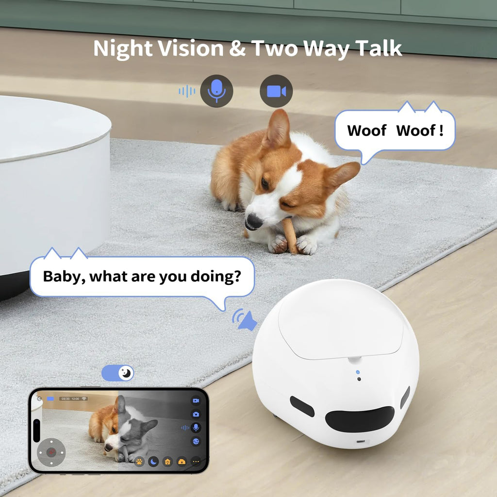 Pumpkii BQ70- Moving Robot for Dog and Cat, Pet Camera Treat Dispenser